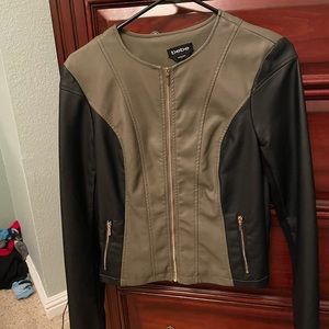 Faux leather jacket, Bebe size small